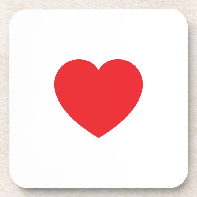 Dessous-de-verre Plain Modern White Red Love Heart Graphic (Devant)