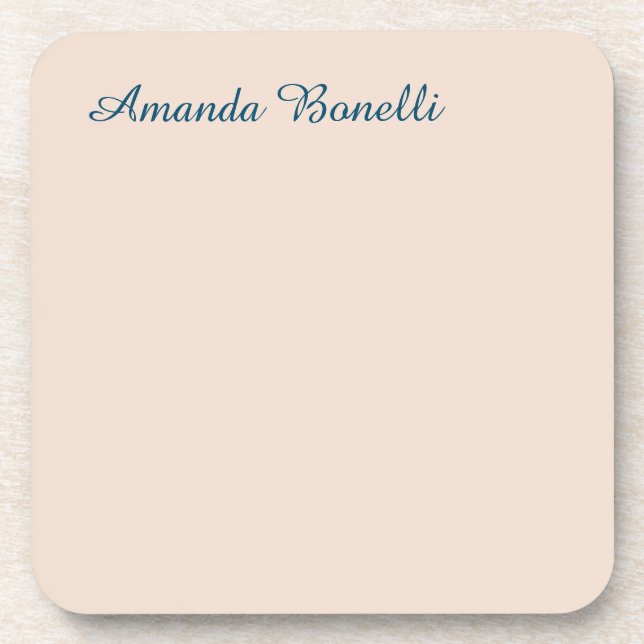 Dessous-de-verre Plaine rose Champagne Simple Minimaliste Moderne (Devant)