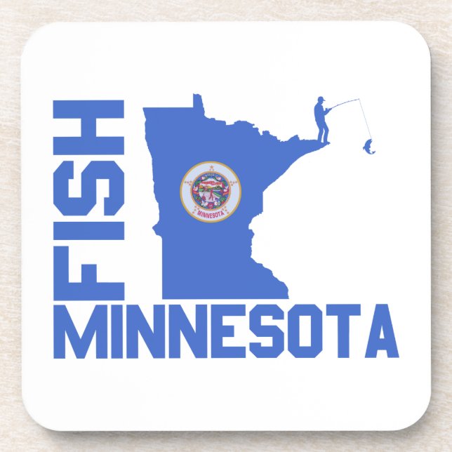 Dessous-de-verre Plan de l'État du Minnesota de Poisson (Devant)