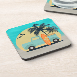 Dessous-de-verre Planche de surf Retro