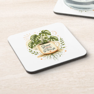 Dessous-de-verre Plante Monstera dans une tasse à café Botanique