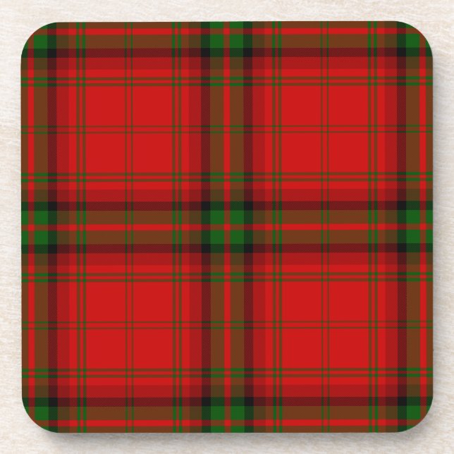 Dessous-de-verre Plaque rouge vert tartan MacDougall (Devant)