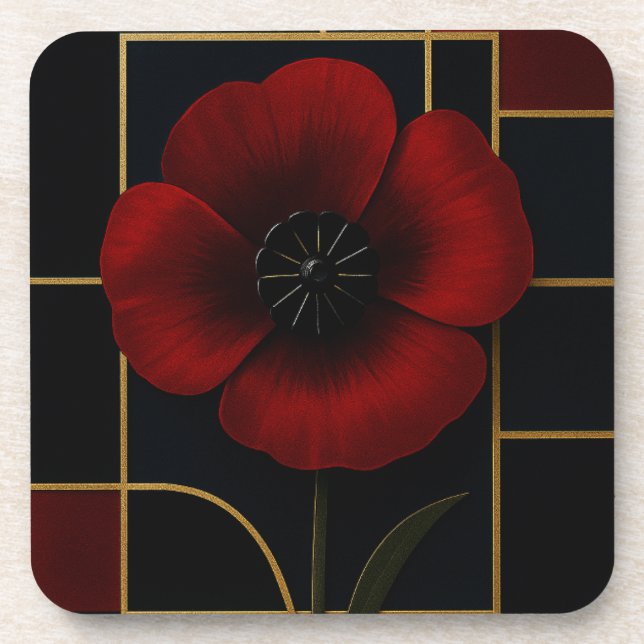 Dessous de verre plastique California PoppyHard (Devant)