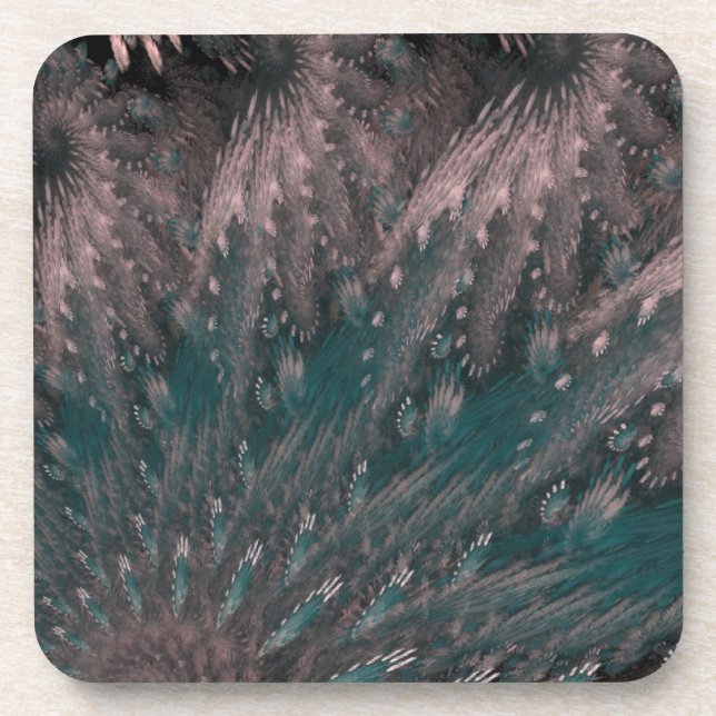 Dessous-de-verre Plumes roses et bleues (Devant)