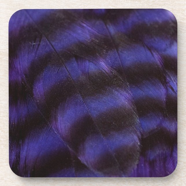 Dessous-de-verre Plumes violettes et noires (Devant)