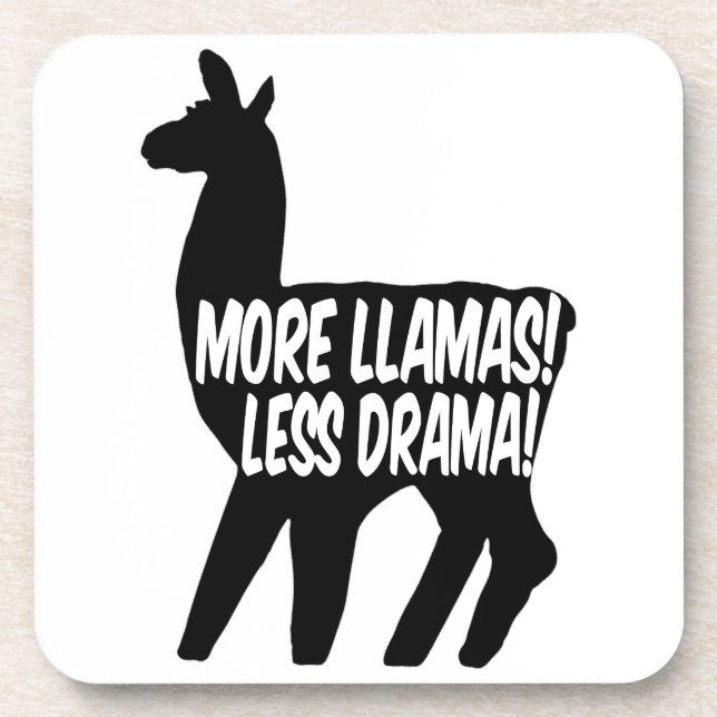 Dessous-de-verre Plus de lamas moins de drame (Devant)