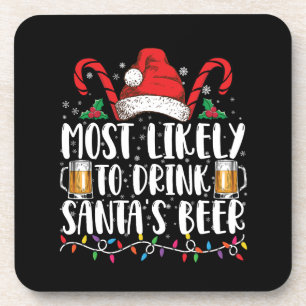 Dessous-de-verre Plus susceptible de boire la bière du Père Noël Bo