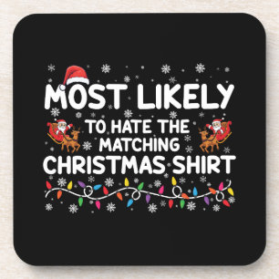 Dessous-de-verre Plus susceptible de détester Noël assorti 