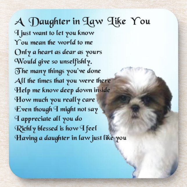 Dessous-de-verre Poème de belle-fille - conception de Shih-Tzu (Devant)