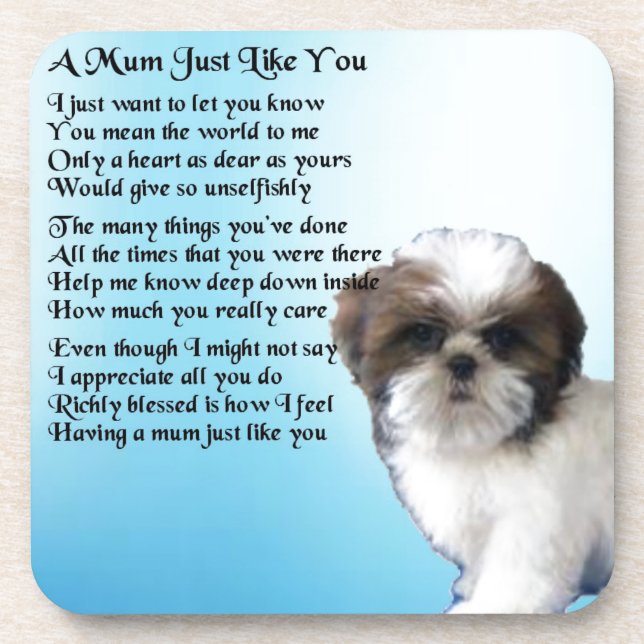 Dessous-de-verre Poème de maman - conception de Shih Tzu (Devant)