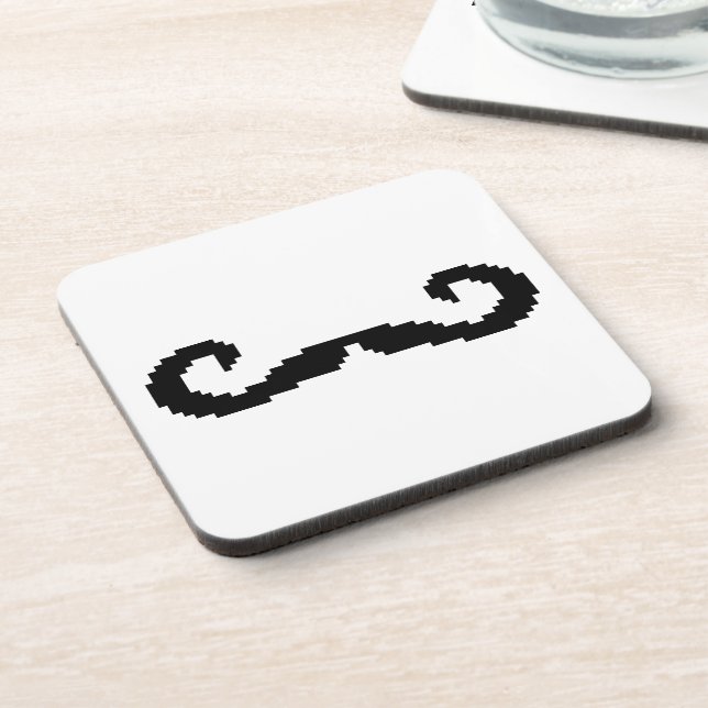 Dessous-de-verre Poignée de 8 bits Pixel Moustache (Côté gauche)