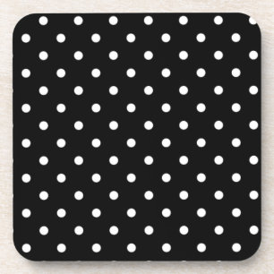 Dessous-de-verre Point Polka Noir Et Blanc