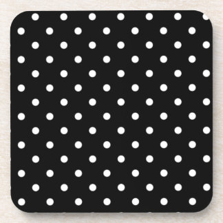 Dessous-de-verre Point Polka Noir Et Blanc