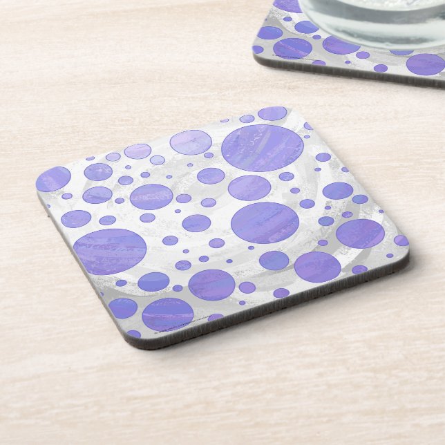 Dessous-de-verre Point Polka Soleil Violet (Côté gauche)