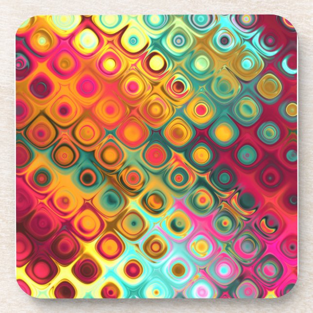 Dessous-de-verre Points Rainbow liquides (Devant)