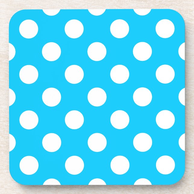 Dessous-de-verre Pois blancs sur bleu électrique (Devant)