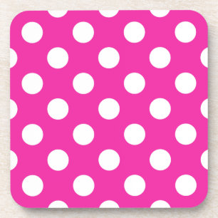 Dessous-de-verre Pois blancs sur fuchsia