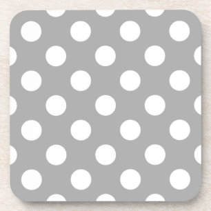 Dessous-de-verre Pois blancs sur gris