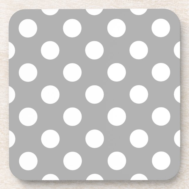 Dessous-de-verre Pois blancs sur gris (Devant)