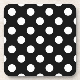 Dessous-de-verre Pois blancs sur noir