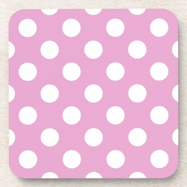 Dessous-de-verre Pois blancs sur rose pâle (Devant)