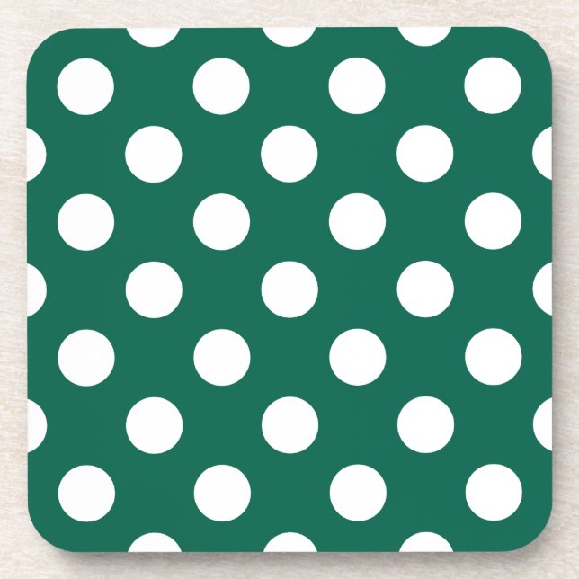 Dessous-de-verre Pois blancs sur vert sauge (Devant)