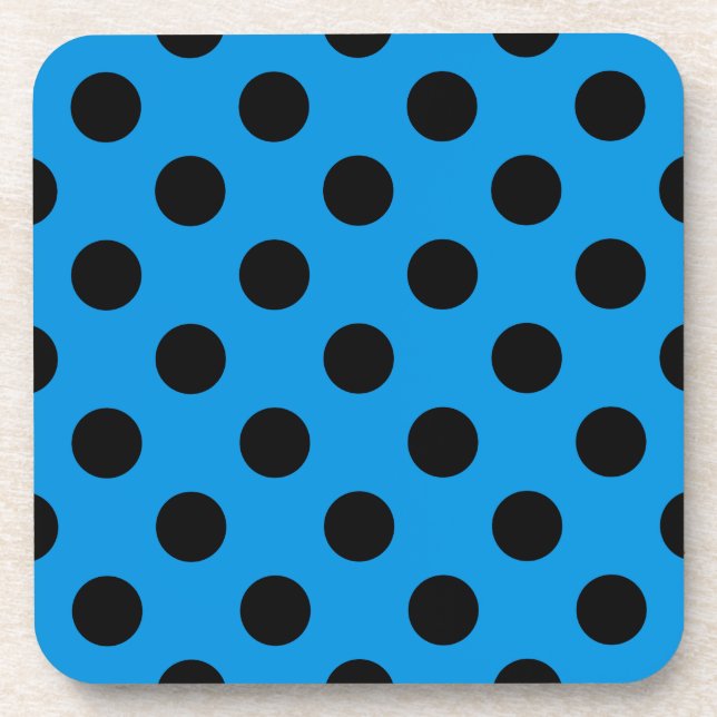 Dessous-de-verre Pois noirs sur bleu ciel (Devant)