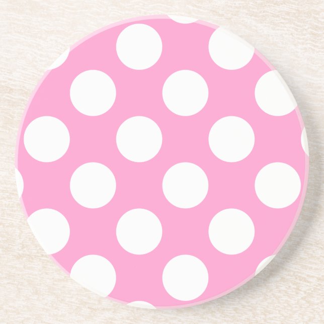 Dessous de verre Pois rose et blanc (Devant)
