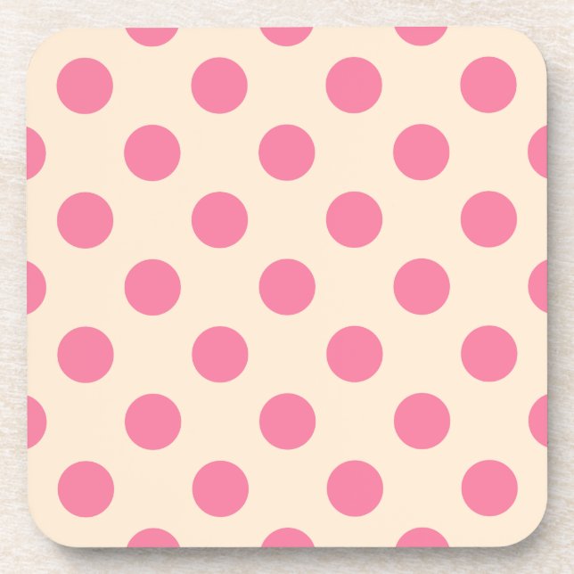 Dessous-de-verre Pois roses à la crème (Devant)