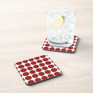 Dessous-de-verre Pois rouges en blanc