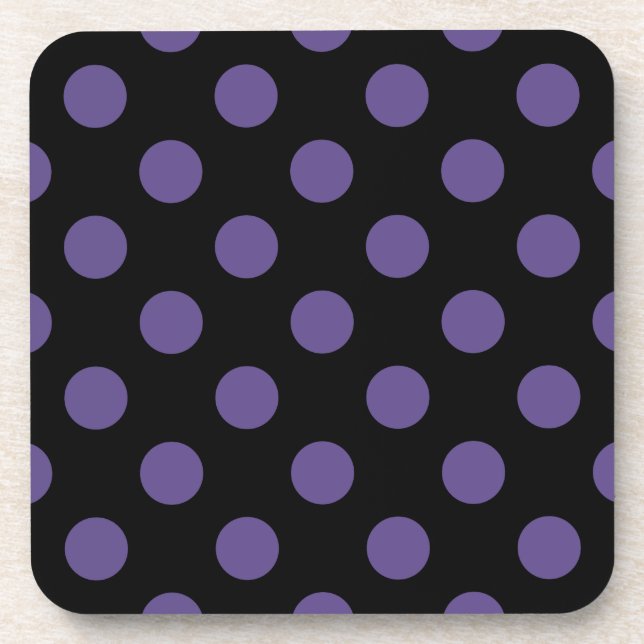 Dessous-de-verre Pois ultra violets en noir (Devant)