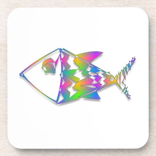 Dessous-de-verre Poisson Abstrait (Devant)