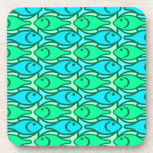 Dessous-de-verre Poisson moderne du milieu du siècle, vert jade