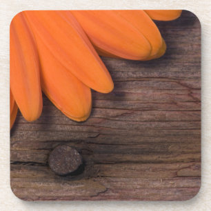 Dessous-de-verre Poisson orange rustique et bois de grange