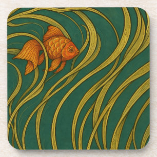 Dessous-de-verre Poisson rouge Art Nouveau 