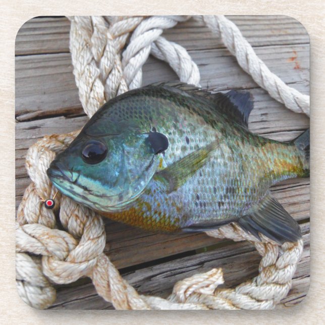 Dessous-de-verre Poisson rouge sur quai et corde (Devant)
