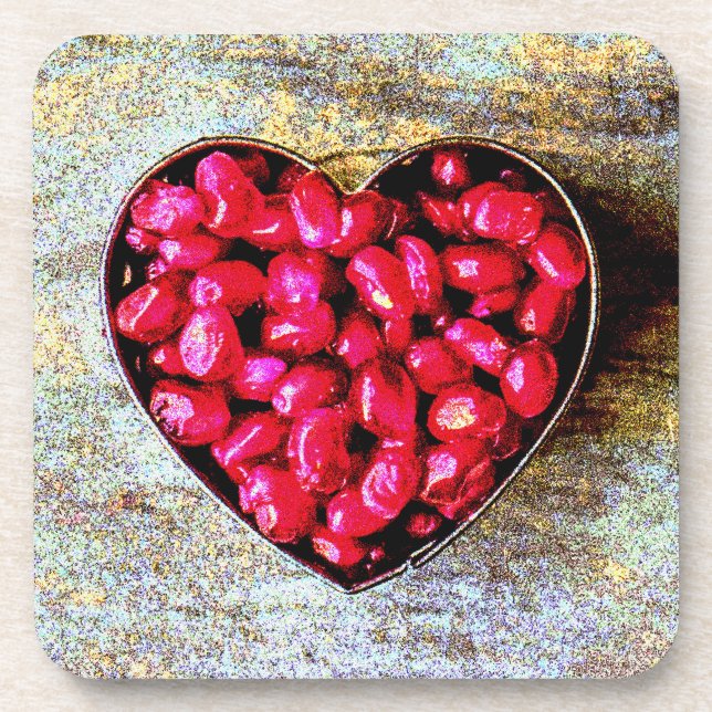 Dessous-de-verre "Pomegranates Heart Fruit" Belle Photo. Commandez  (Devant)