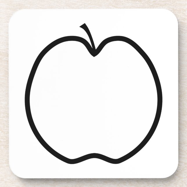 Dessous-de-verre Pomme noire et blanche. (Devant)