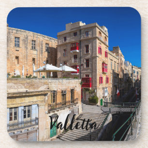 Dessous-de-verre Pont, rue étroite avec escaliers à La Valette