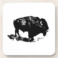 Pop Art Black White Buffalo Bison Silhouette