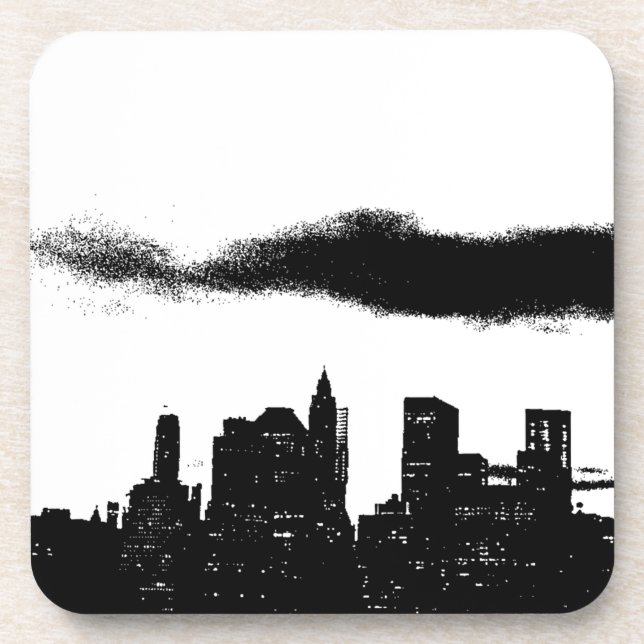 Dessous-de-verre Pop Art Black White New York City (Devant)