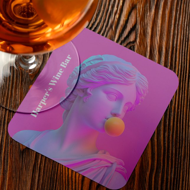 Dessous-de-verre Pop Vénus de bulle rose (Créateur téléchargé)