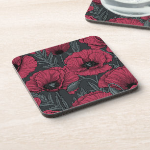 Dessous-de-verre Poppies à Viva Magenta