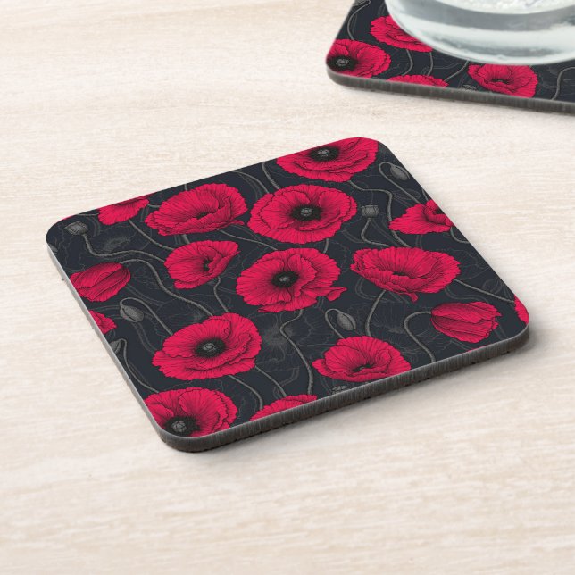 Dessous-de-verre Poppies rouges (Côté gauche)