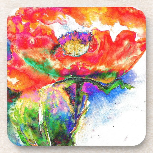 Dessous-de-verre Poppy Red Solar (Devant)