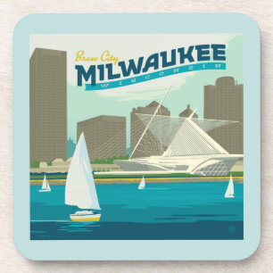 Dessous-de-verre Port de Milwaukee Wisconsin   Ville de Brew