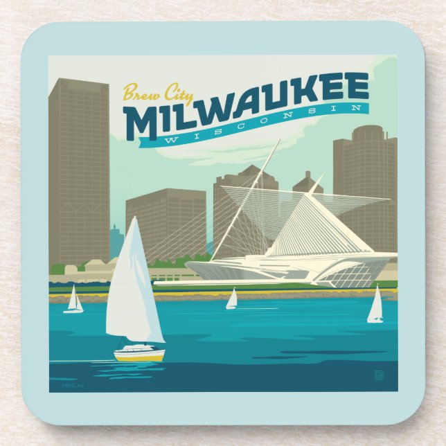 Dessous-de-verre Port de Milwaukee Wisconsin | Ville de Brew (Devant)