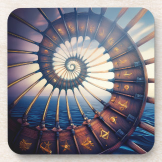 Dessous-de-verre Portail En Étoiles En Bois Sur L'Eau