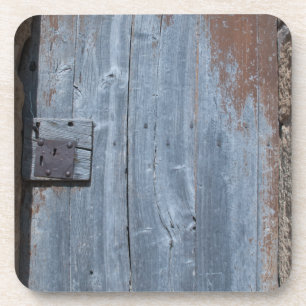 Dessous-de-verre Porte en bois usé et rouillé
