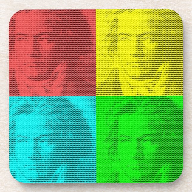 Dessous-de-verre Portrait Beethoven En Carré (Devant)